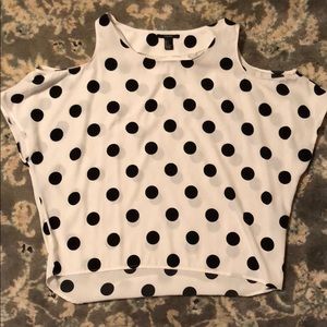 Forever 21 polka dot cold shoulder top